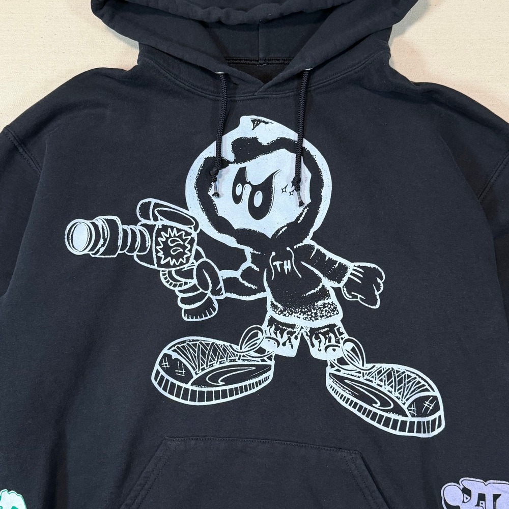 Treehouse Hoodie Black Streetwear Graffiti Graphic Pullover Mens Size Medium - Picture 8 of 8